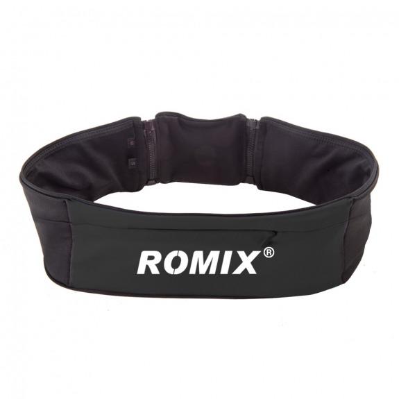 ROMIX sportovní opasek s velkou kapsu a dvěma menšími kapsami na běhání - vel. L / XL - černý