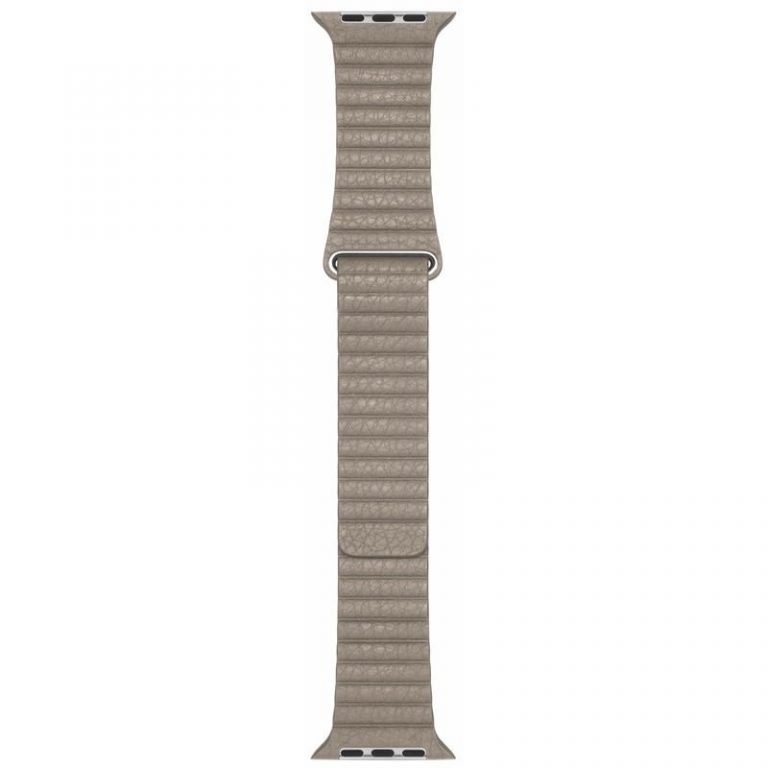 Apple Watch 44mm kamenně šedý kožený – velký (MTHD2ZM/A)