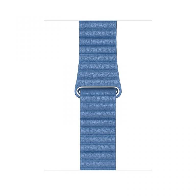 Apple Watch 44mm chrpově modrý kožený – střední (MV2X2ZM/A)