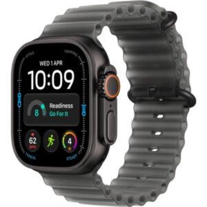 Apple Watch Ultra 4 49mm černý titan s průsvitně černým oceánským řemínkem MJAY4QC/A