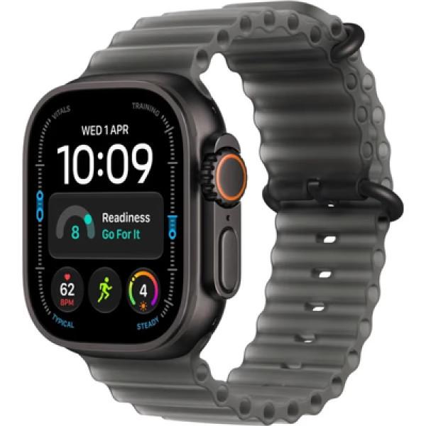 Apple Watch Ultra 4 49mm černý titan s průsvitně černým oceánským řemínkem MJAY4QC/A