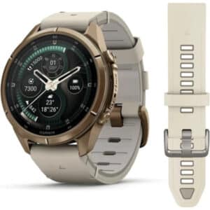 Garmin Fenix 9 Pro 43 mm AMOLED inReach Gold Leather Band 010-04335-41