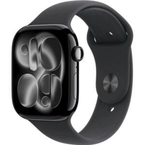 Apple Watch Series 11 (42mm) Klavírně černý hliník s černým sportovním řemínkem S/M MEQT4MP/A