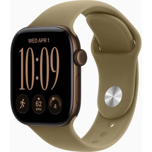 Apple Watch Series 12 42mm tmavě bronzový hliník s olivovým sportovním řemínkem S/M MJEF4RK/A