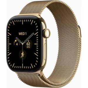 Apple Watch Series 12 Cellular 42mm zářivě zlatý titan se zářivě zlatým milánským tahem MJGL4RK/A